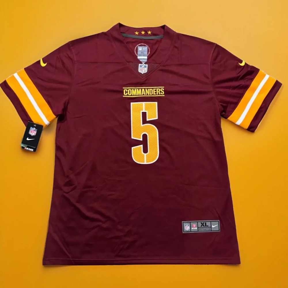 🔥 Washington Commanders Burgundy Jersey featuring #5 "DANIELS" 🔥